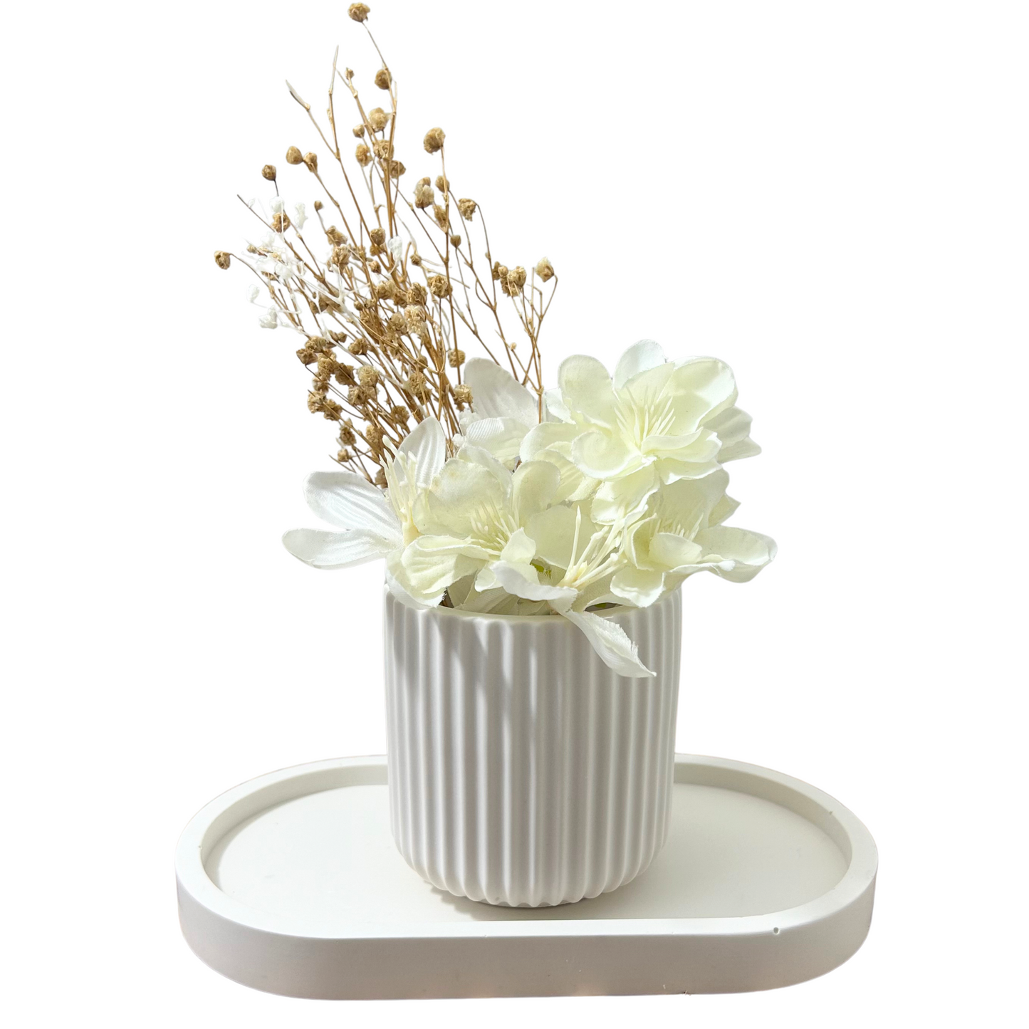 PREMIUM JESMONITE STONE RIBBED JAR VASE