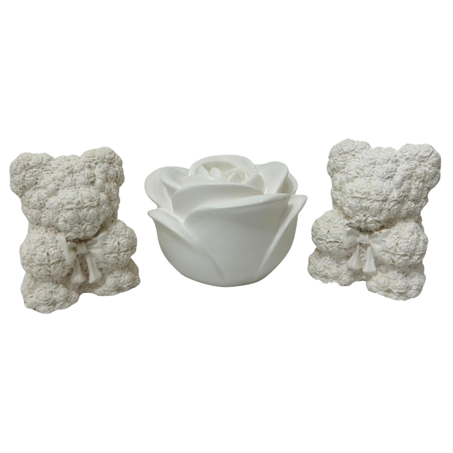 PREMIUM JESMONITE STONE ROSE TEDDY BEAR