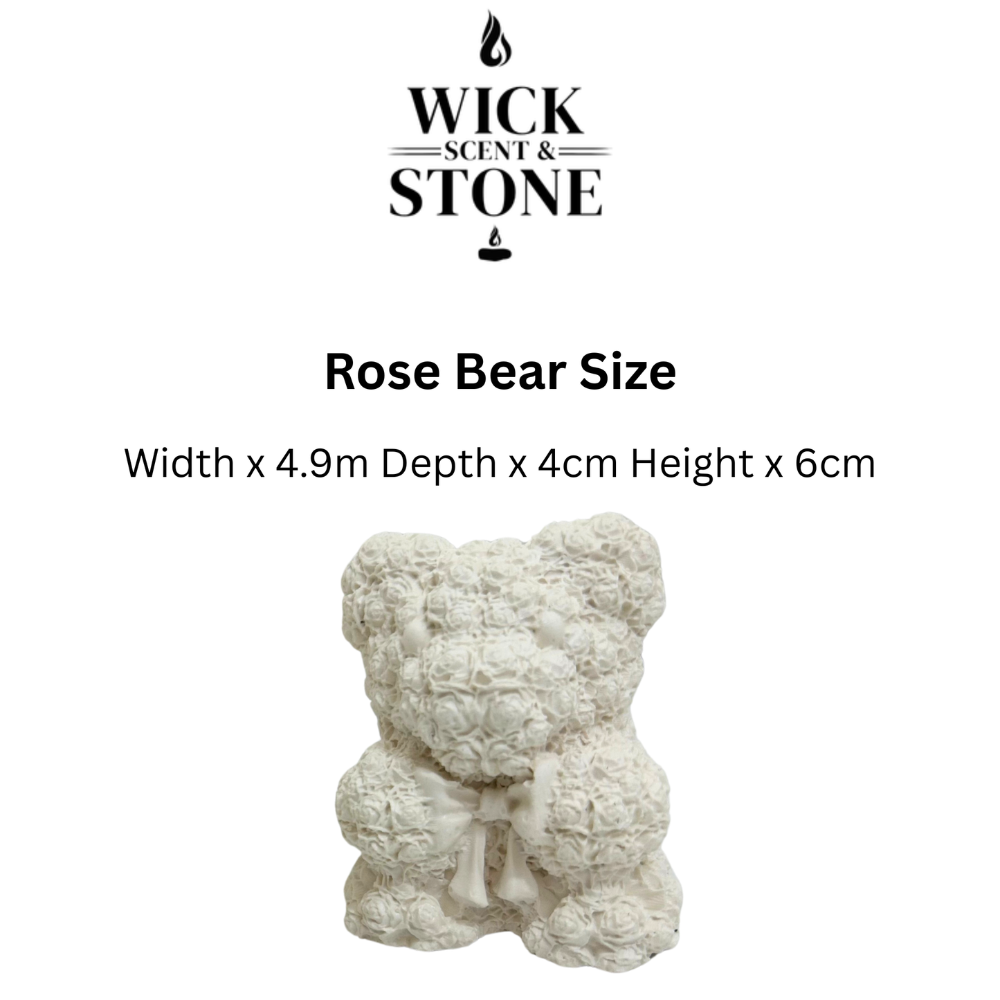 PREMIUM JESMONITE STONE ROSE TEDDY BEAR