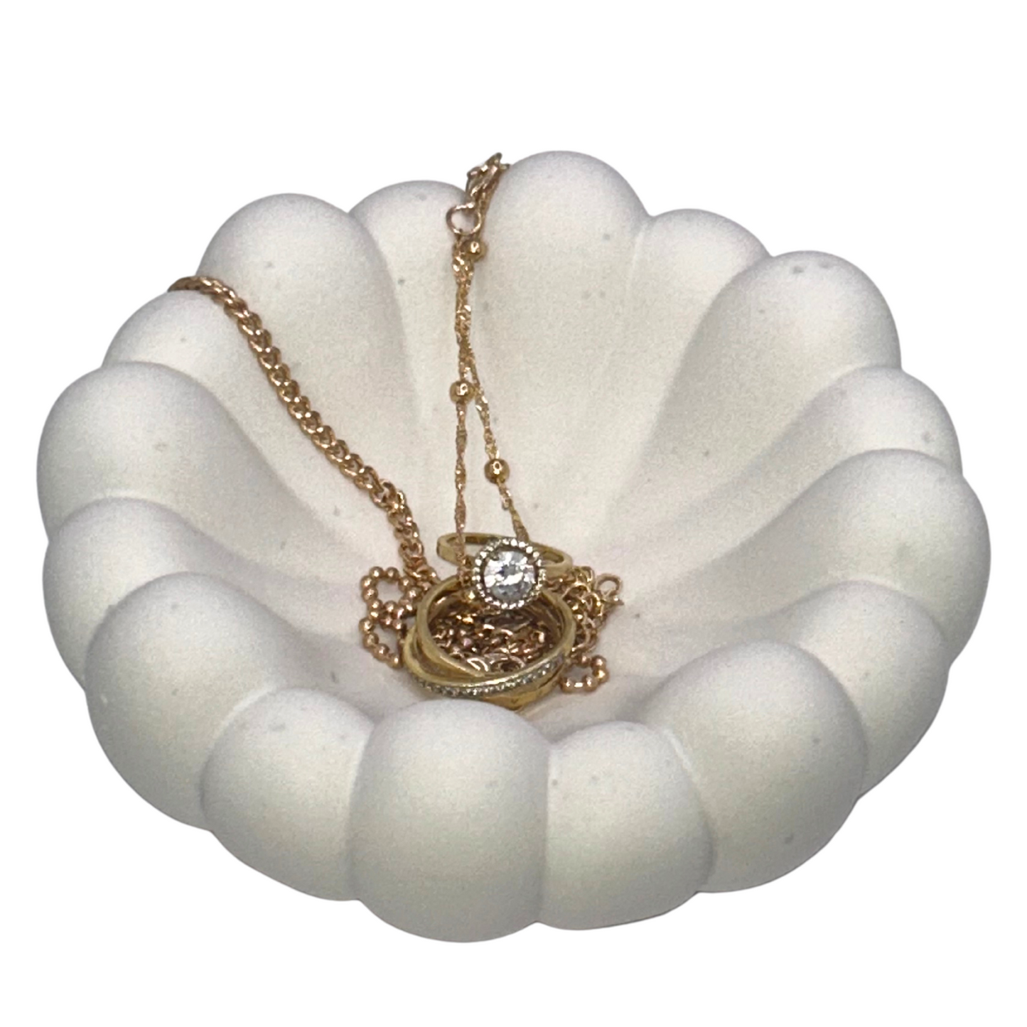 Jesmonite stone textured bowl trinket dish on a white background jewelry bowl