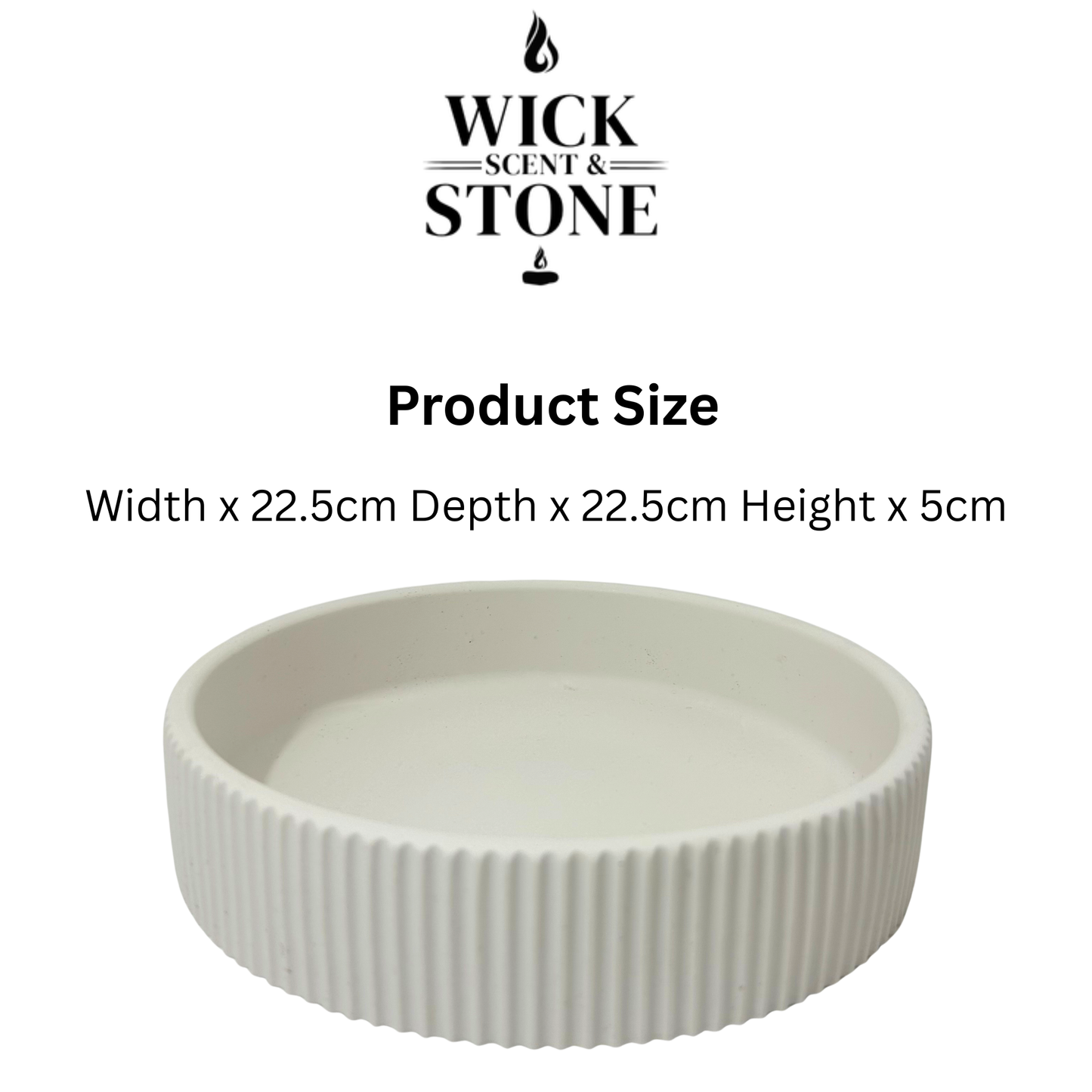 JESMONOTE STONELARGE ROUND RIBBED TRAY SIZE IMAGE
