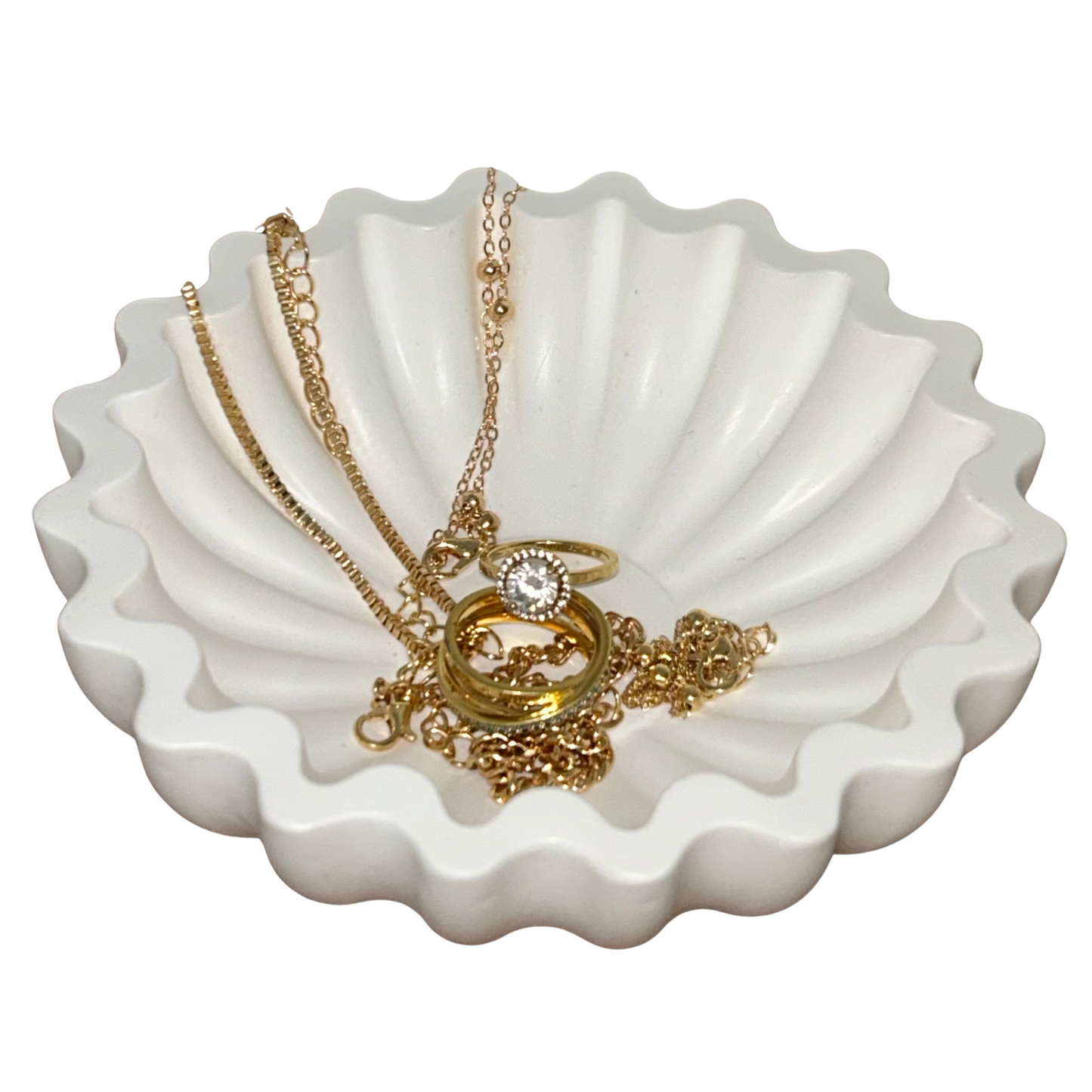 PREMIUM JESMONITE STONE DECORATIVE SEA SHELL STYLE BOWLS
