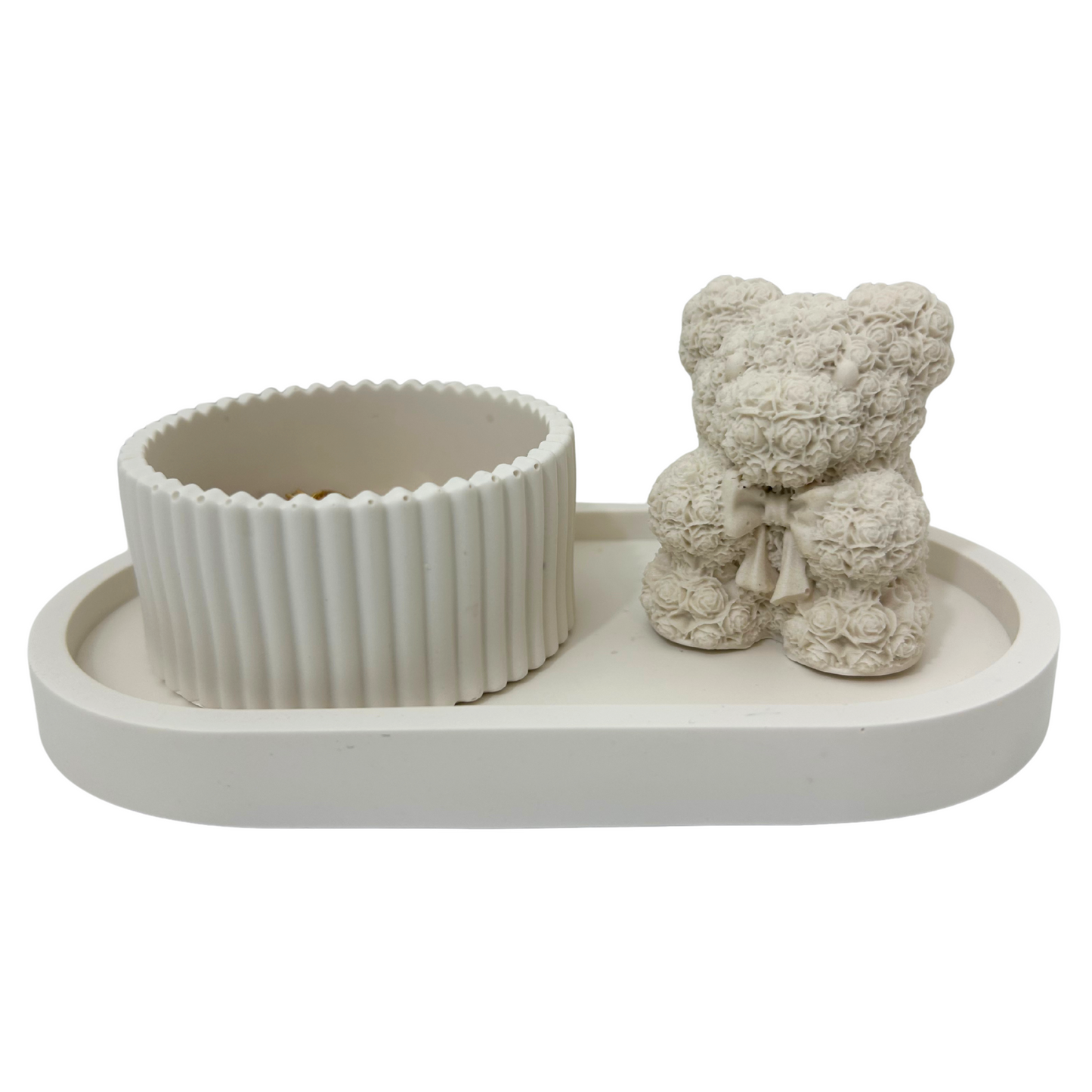 PREMIUM JESMONITE STONE RIBBED TRINKE JAR