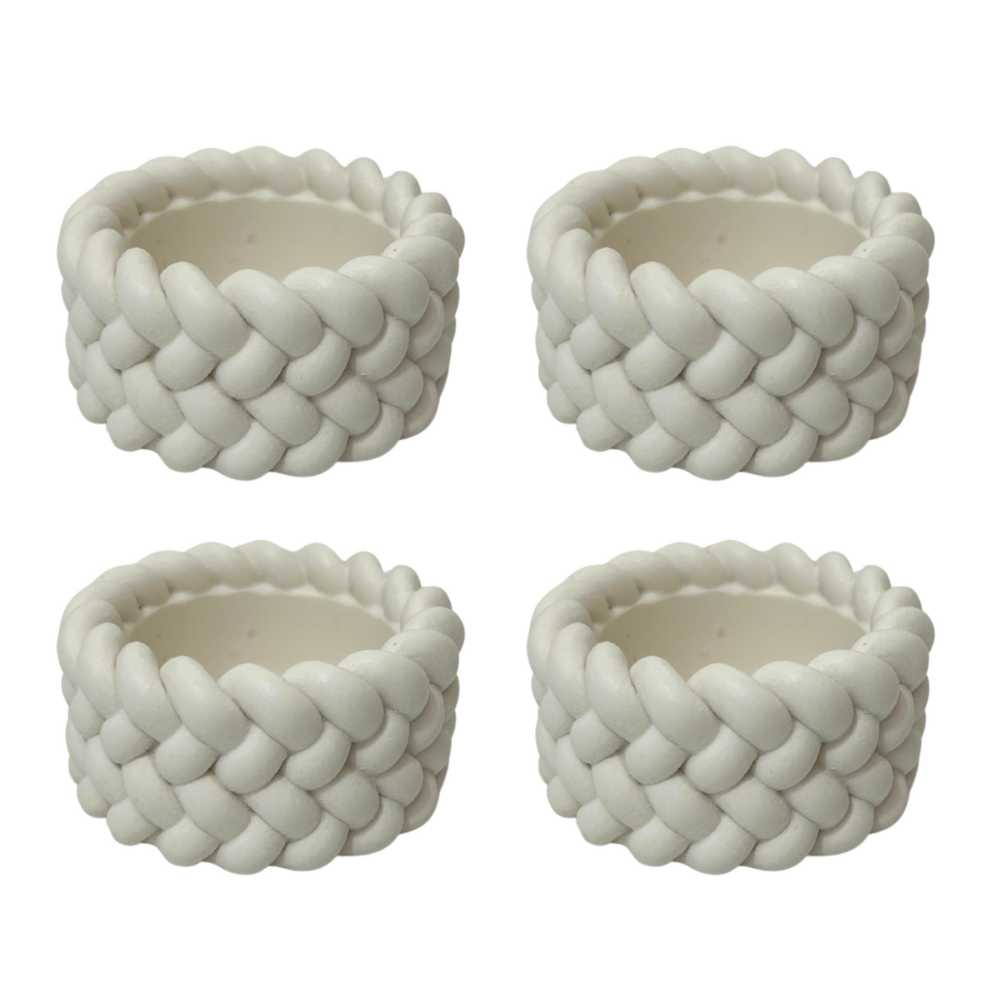 PREMIUM JESMONITE STONE WOVEN TEA LIGHT CANDLE JAR