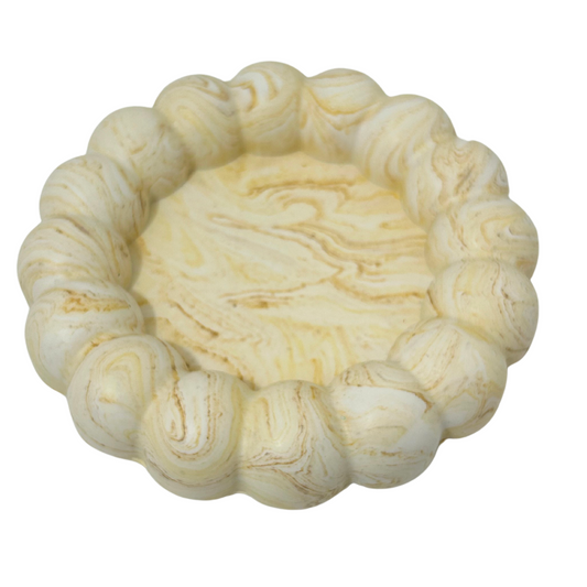 Premium Jesmonite Stone Marble Round Bubble Tray